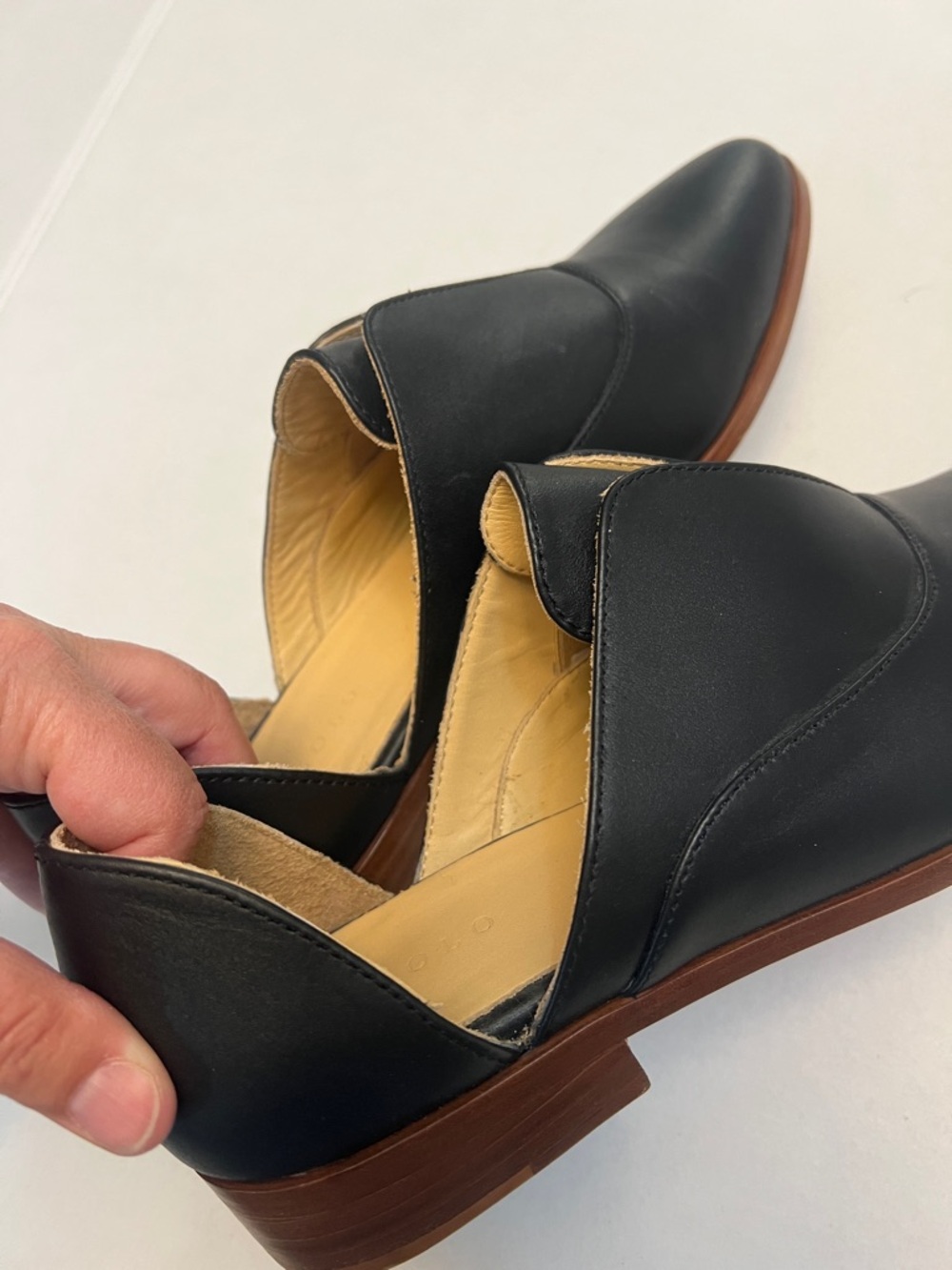 NISOLO EMMA D’ORSAY SLIP ON OXFORD FLATS WOMEN’S  9.5 BLACK - Picture 13 of 14